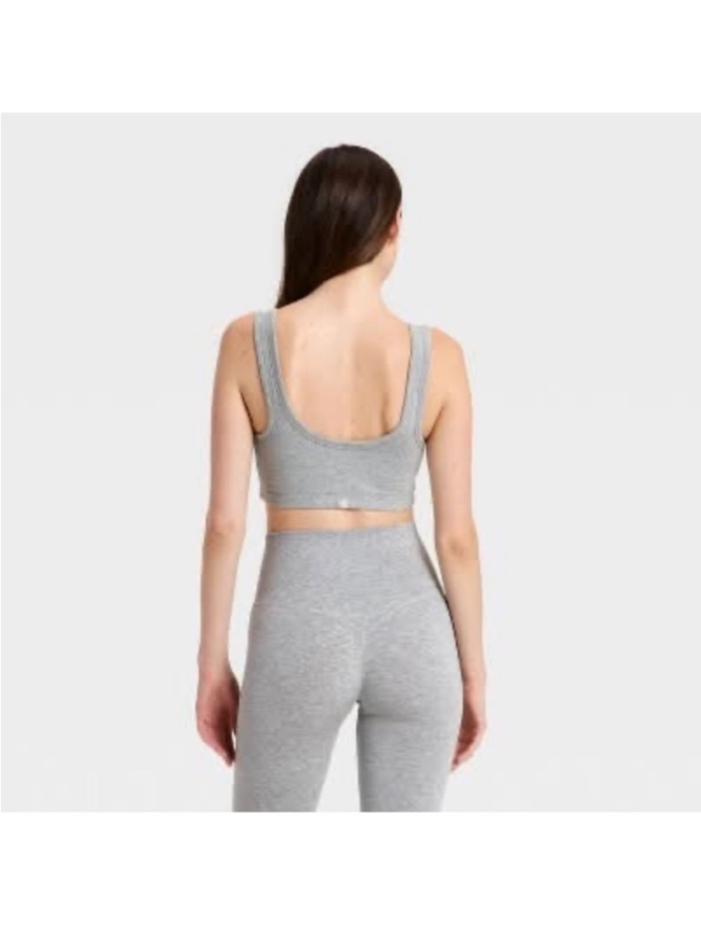 JoyLab Women's Washed Jersey Sports Bra - Heather Gray new - Picture 3 of 6